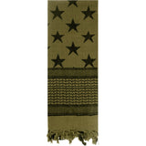 Olive Drab - US Stars and Stripes Shemagh Tactical Desert Scarf