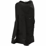 Black - Military GI Style Double Strap Duffle Bag 22 in. x 38 in. - Cotton Canvas