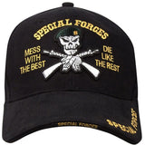 Black - SPECIAL FORCES Deluxe Adjustable Cap with Special Forces Emblem