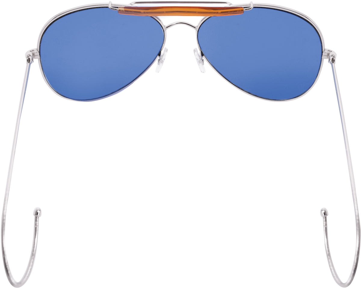 Blue Lenses - US Air Force Style Aviator Sunglasses with Case