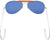 Blue Lenses - US Air Force Style Aviator Sunglasses with Case