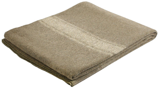 Khaki European Surplus Style Wool Blanket 66"x90"