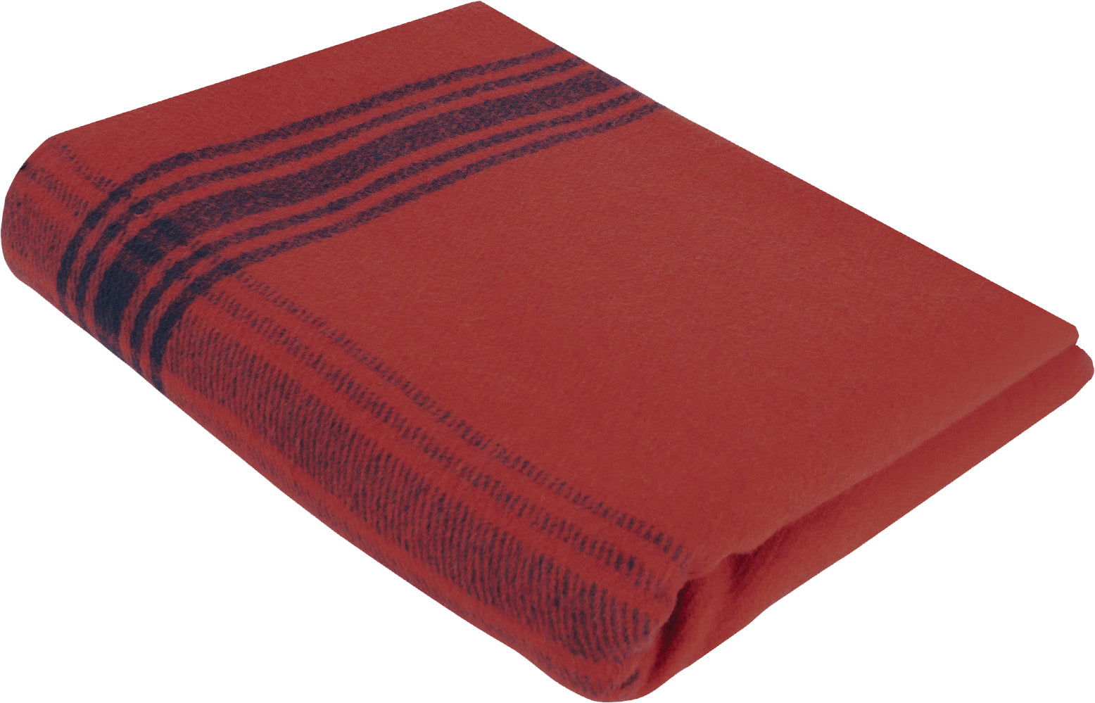 Red/Navy Blue Striped Outdoor Wool Blanket