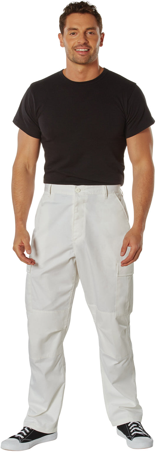 Off White - Tactical BDU Pants Cargo Fatigues - Poly/Cotton Twill - Button Fly