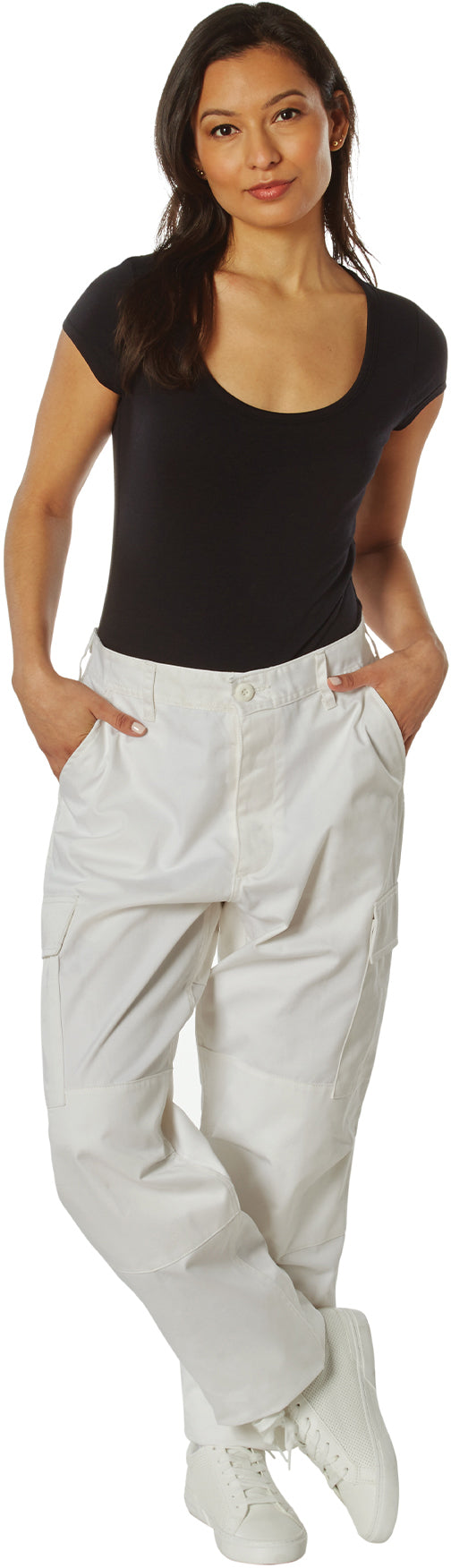 Off White - Tactical BDU Pants Cargo Fatigues - Poly/Cotton Twill - Button Fly