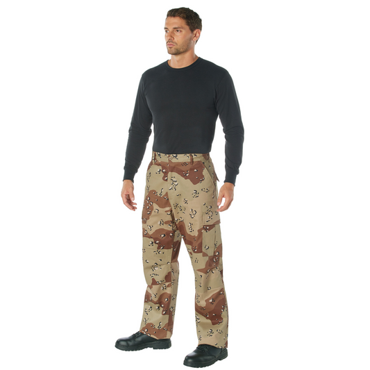 Desert Camouflage Six-Color - Tactical BDU Pants Cargo Fatigues - Poly/Cotton - Zipper Fly - Relaxed Fit