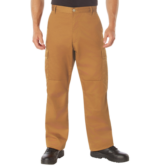 Work Brown - Tactical BDU Pants Cargo Fatigues - Poly/Cotton - Zipper Fly - Relaxed Fit