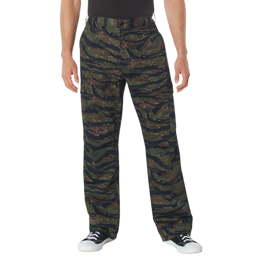 Tiger Stripe Camo - Tactical BDU Pants Cargo Fatigues - Poly/Cotton Twill - Zipper Fly