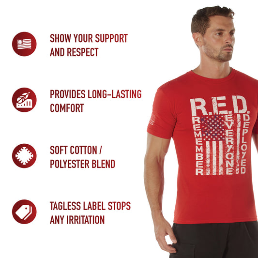 Red - Athletic Fit R.E.D. (Remember Everyone Deployed) T-Shirt