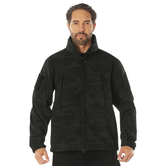 Midnight Black Camo - Special Ops Soft Shell Tactical Jacket Waterproof Fleece Lined Military Coat