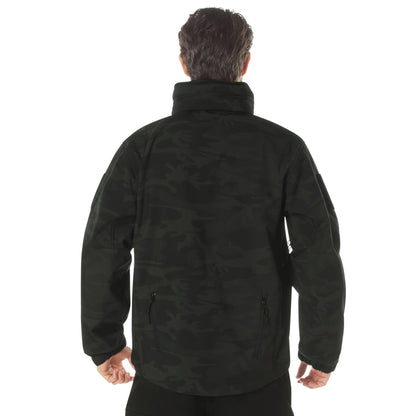 Midnight Black Camo - Special Ops Soft Shell Tactical Jacket Waterproof Fleece Lined Military Coat