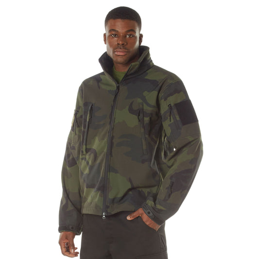 Midnight Woodland Camo - Special Ops Soft Shell Tactical Jacket Waterproof Fleece Lined Military Coat
