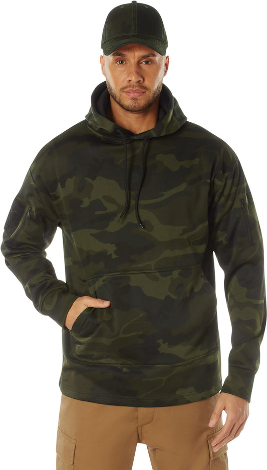 Midnight Woodland Camo - Concealed Carry Hoodie Sweatshirt - 100% Polyester