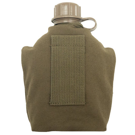 Olive Drab Military Heavyweight Canvas Canteen Cover - 1 Quart Field Pouch