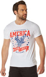 White - Freedom & Liberty Patriotic T-Shirt, July 4th USA America Eagle Pride Shirt