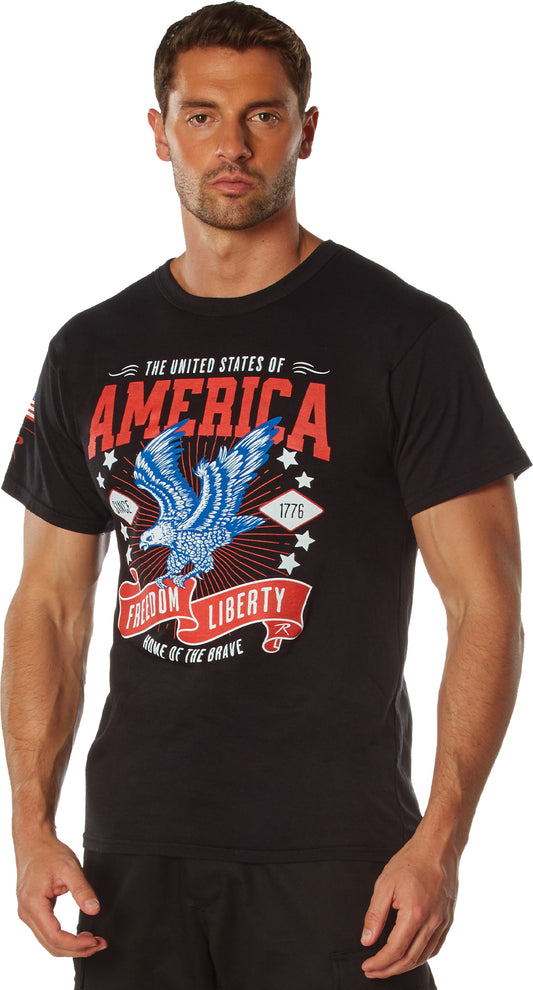 Black - Freedom & Liberty Patriotic T-Shirt