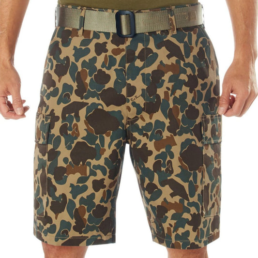Fred Bear Camo - Tactical Cargo BDU Shorts - Polyester Cotton Twill - Button Fly
