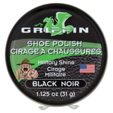 Griffin Black Military Shine Shoe Polish - Water-Resistant Military Shine Polish 1.125 Oz