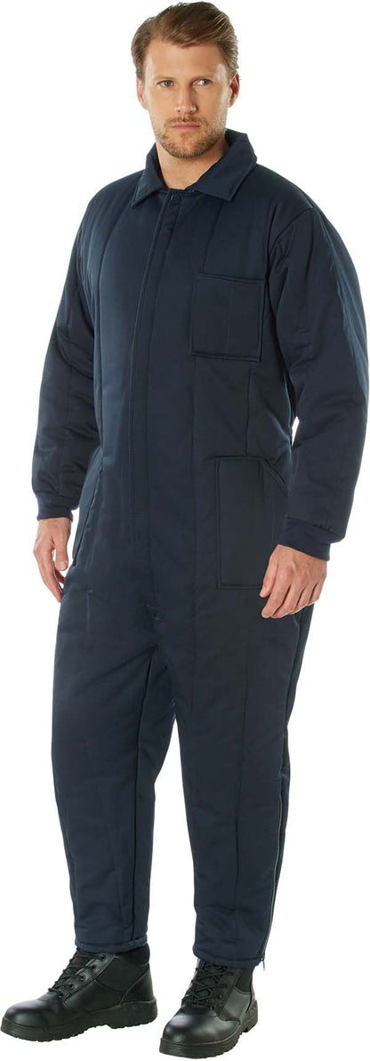 Navy Blue - Cold Weather Insulated Coveralls Outdoor Full Body Protection