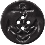 Black - US Navy Style Peacoat Buttons - 25 Count