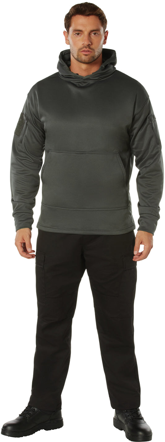 Grey - Tactical Concealed Carry Hoodie - Polyester Fleece Lined - Mens