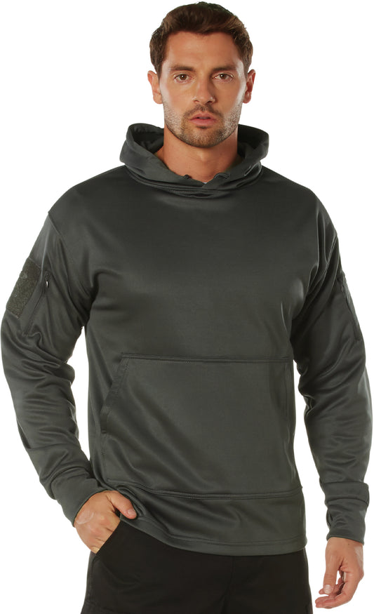 Grey - Tactical Concealed Carry Hoodie - Polyester Fleece Lined - Mens