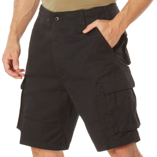 Black - Tactical Vintage Paratrooper BDU Cargo Shorts - Poly Cotton - Zipper Fly