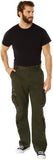 Olive Drab - Military Vintage Fatigue Pants with Woodland Camouflage Army Rigid Accent