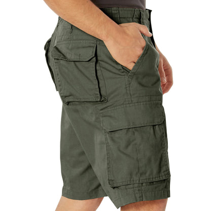 Olive Drab - Tactical Vintage Paratrooper BDU Cargo Shorts - Poly Cotton - Zipper Fly