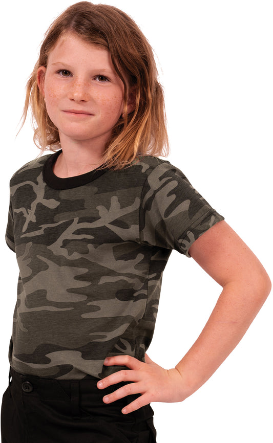 Black Camo - Kids Camo Short Sleeve T-Shirts