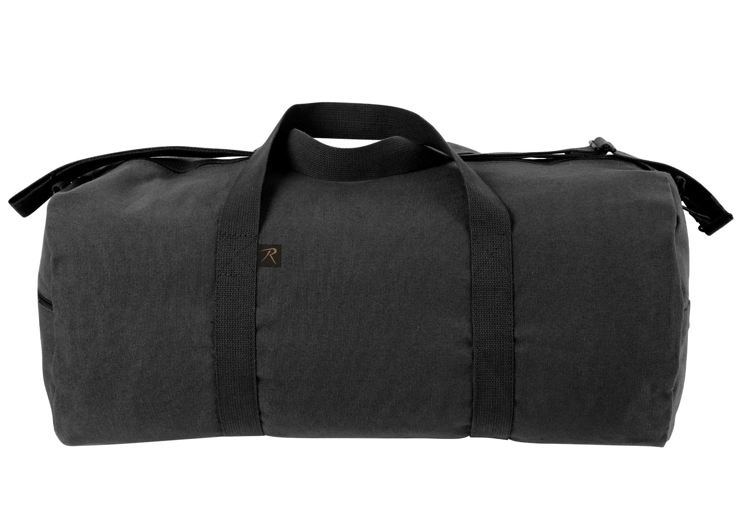 Black Heavyweight Cotton Canvas Duffle Bag Sports Gym Shoulder & Carry ...