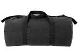 Black Heavyweight Cotton Canvas Duffle Bag Sports Gym Shoulder & Carry Bag 24