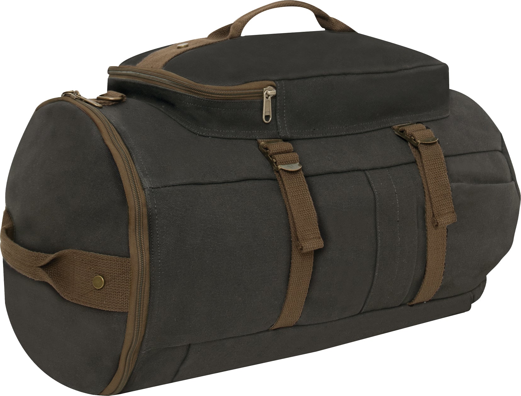 Dark Grey - Convertible Canvas Duffle / Backpack 19 Inches