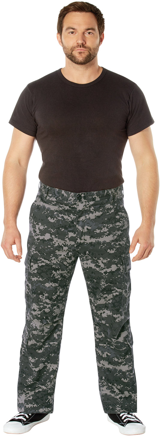 Subdued Urban Digital Camouflage - Vintage Paratrooper BDU Cargo Pants Fatigues, Zipper Fly