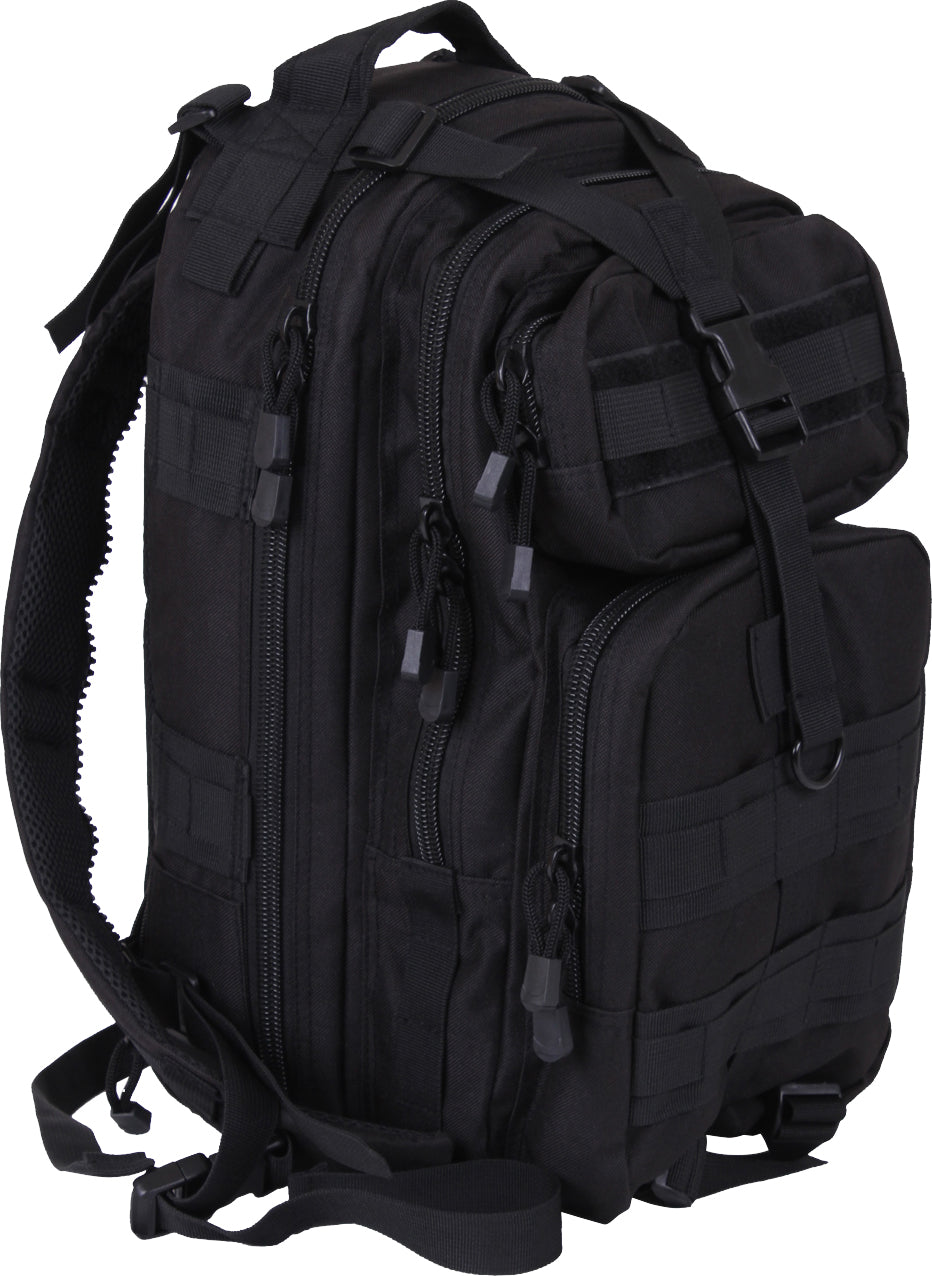 Black Tactical Cross Body Medium Transport Sling Pack - Convertible MOLLE Backpack (17 Black Tactical Cross Body Medium Transport Sling Pack - Convertible MOLLE Backpack (17