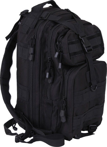 Black Tactical Cross Body Medium Transport Sling Pack - Convertible MOLLE Backpack (17" x 10" x 9")