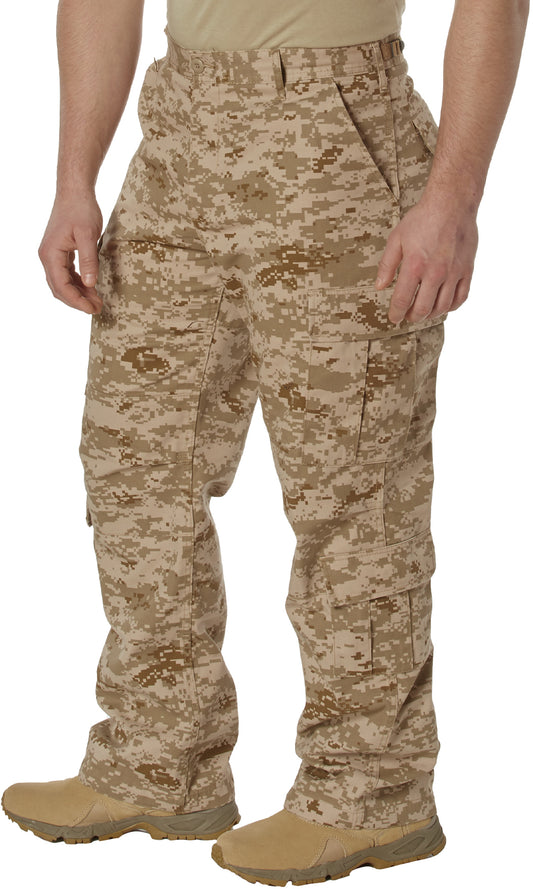 Digital Desert Camouflage - Vintage Paratrooper BDU Cargo Pants Fatigues, Zipper Fly