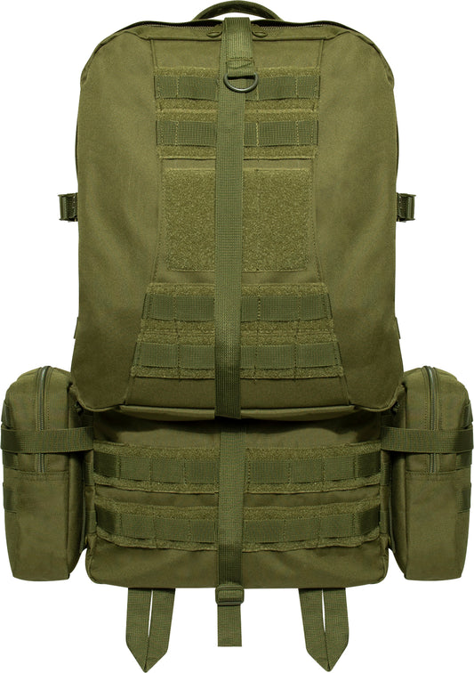 Olive Drab - Tactical Global Deployment Assault Pack Deluxe Jumbo Camping Travel Backpack Bag