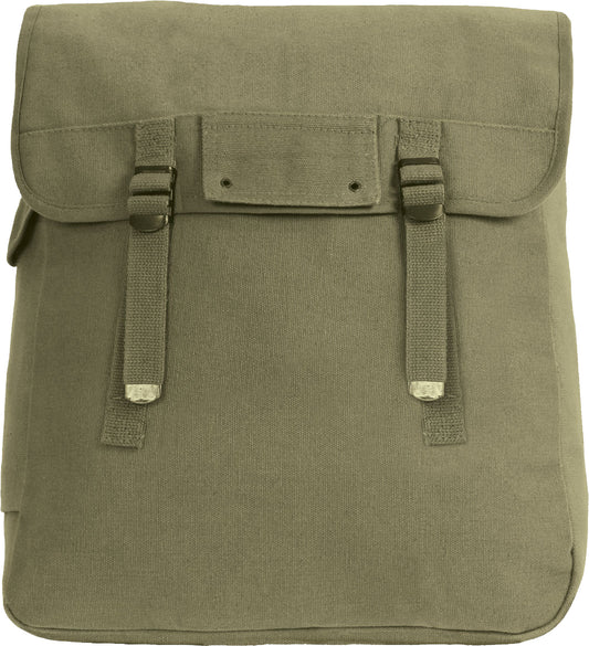 Olive Drab Large Canvas Musette Bag Military Army Camping Tactical Heavy Duty 15"x15"x5"
