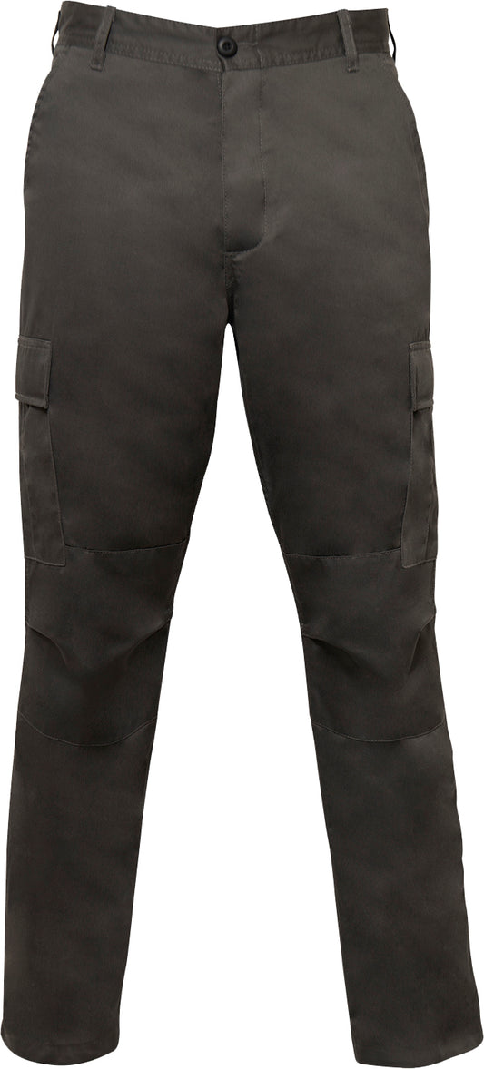Charcoal Grey - Tactical BDU Pants Cargo Fatigues - Poly/Cotton Twill - Button Fly