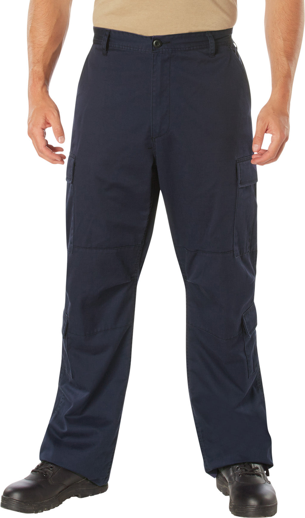 Navy Blue - Tactical Paratrooper Pants BDU Cargo Fatigues - Heavyweight Poly/Cotton - Zipper Fly - Relaxed Fit