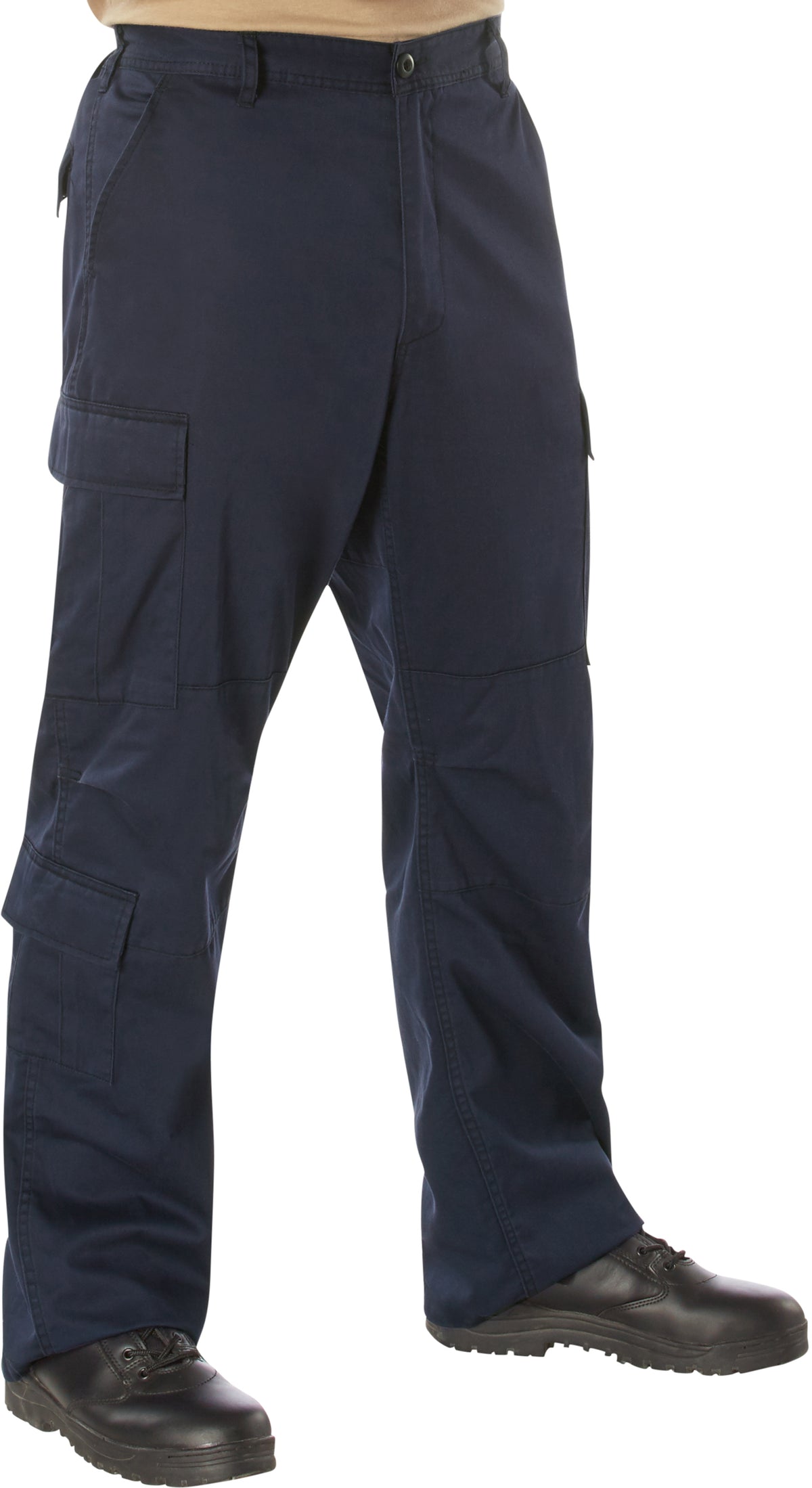 Navy Blue - Tactical Paratrooper Pants BDU Cargo Fatigues - Heavyweight Poly/Cotton - Zipper Fly - Relaxed Fit