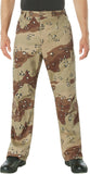 Desert Camo 6-Color - Tactical Paratrooper Pants BDU Cargo Fatigues - Heavyweight Poly/Cotton - Zipper Fly - Relaxed Fit