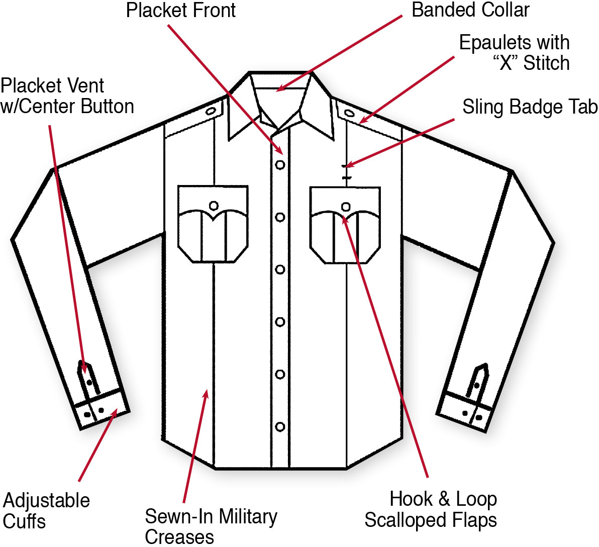 Light Blue - Official Law Enforcement Uniform Shirt Long Sleeve