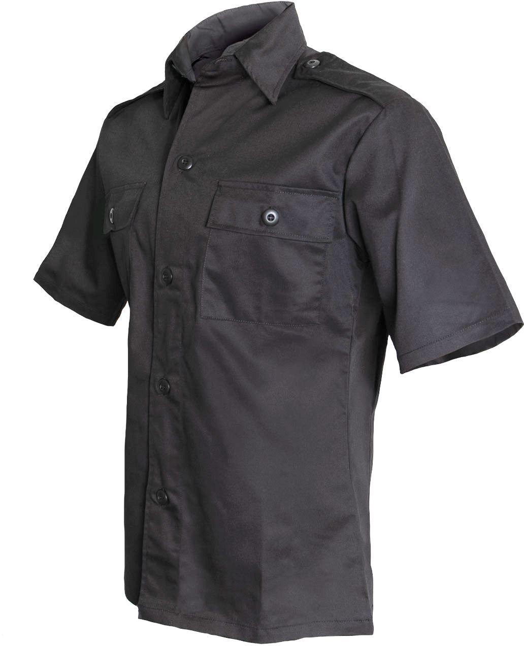 Black - Short Sleeve Tactical Shirt - Polyester Cotton Twill - Galaxy ...