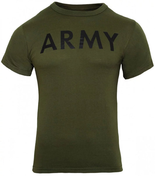 Olive Drab - ARMY Physical Training PT T-Shirt, Poly/Cotton