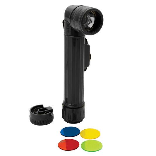 Black - Military GI Style Mini Anglehead Flashlight Set