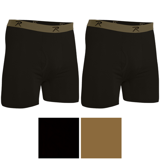 Rothco Men's Performance Boxer Shorts Moisture Wicking Tactical Style Lightweight Underwear - 2PACK