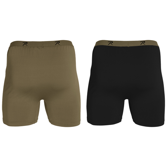 Mens Performance Boxer Shorts Moisture Wicking Tactical Style Lightweight Underwear - Set of 2