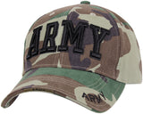 Woodland Camo Deluxe Army Embroidered Low Profile Insignia Cap
